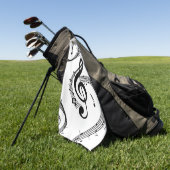 Serviette De Golf Musique de clef de sol climactique (Vert)