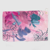 Serviette De Golf Musique intérieure - Croquis floral (Horizontal)
