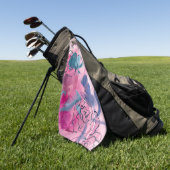 Serviette De Golf Musique intérieure - Croquis floral (Vert)