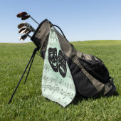 Serviette De Golf Musique verte et masques grecs de théâtre (Vert)