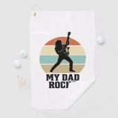 Serviette De Golf My Dad Rocks Vintage Guitar Sunset Shirt Design_1 (En situation)