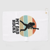 Serviette De Golf My Dad Rocks Vintage Guitar Sunset Shirt Design_1 (Horizontal)