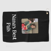 Serviette De Golf Nana's Best Pal(s) Photo Black (Horizontal)