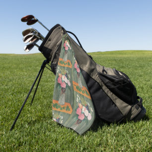 Serviette De Golf Nature morte florale rose vintage de Henri Roussea