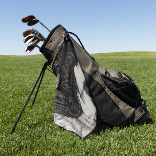 Serviette De Golf Naughty chat noir et blanc (Vert)