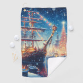 Serviette De Golf Navire à quai Noël/hiver (En situation)