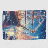 Serviette De Golf Navire à quai Noël/hiver (Horizontal)