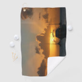 Serviette De Golf Navires et Sunset Tropical Seascape (En situation)