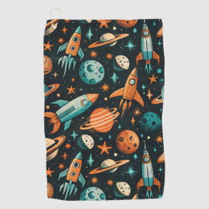 Serviette De Golf Navires-fusée vintages pour engins spatiaux Motif