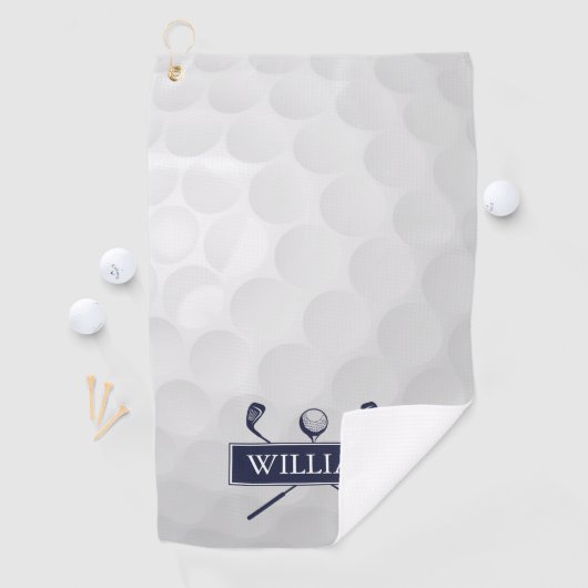 Serviette De Golf Navy Blue Golf Clubs Ball Nom personnalisé (En situation)