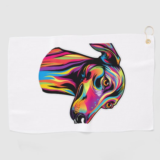 Serviette De Golf Neon Greyhound (Horizontal)