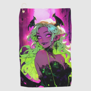 Serviette De Golf Neon Succubus Demon Anime Girl