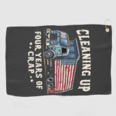Serviette De Golf Nettoyer vos 4 ans Trump Garbage Inaguration (Horizontal)