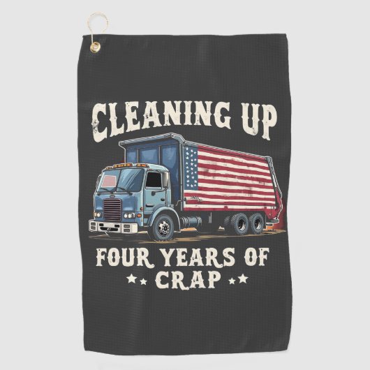 Serviette De Golf Nettoyer vos 4 ans Trump Garbage Inaguration (Devant)