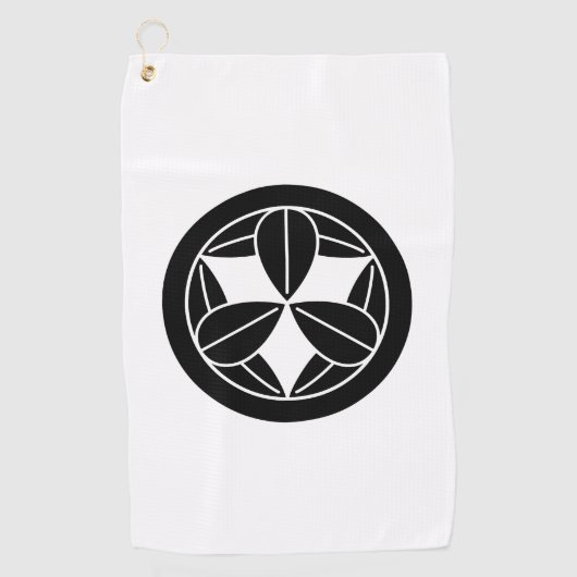 Serviette De Golf Neuf feuilles en bambou en cercle (Devant)