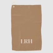 Serviette De Golf Neutre Tan Brown Classique Moderne Monogramme Init (Devant)