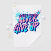 SERVIETTE DE GOLF NEVER GIVE UP  (En situation)