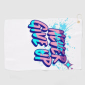SERVIETTE DE GOLF NEVER GIVE UP  (Horizontal)