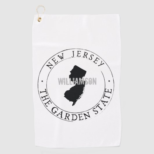Serviette De Golf New Jersey Golf Towel State Personnalisé (Devant)