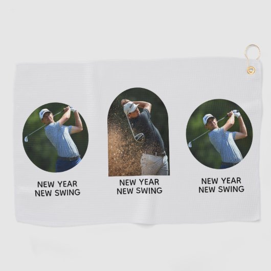 Serviette De Golf New Year motivational custom add your own photo (Horizontal)