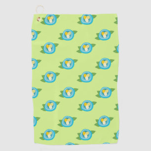 Serviette De Golf Nids d'oiseau bleus Œufs colorés Feuilles vertes N