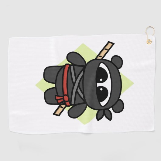Serviette De Golf Ninja Panda par Amanda Roos (Horizontal)