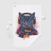 Serviette De Golf Niveau gamer chat vers le haut (En situation)