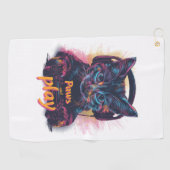 Serviette De Golf Niveau gamer chat vers le haut (Horizontal)