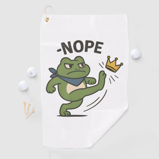 Serviette De Golf No Kings in America Frog No Kings Democracy (En situation)