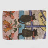 Serviette De Golf Noël Black Cat (Horizontal)