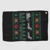 Serviette De Golf Noël Dachshund Wiener Dog Dachshund Chauve-Souris (Horizontal)