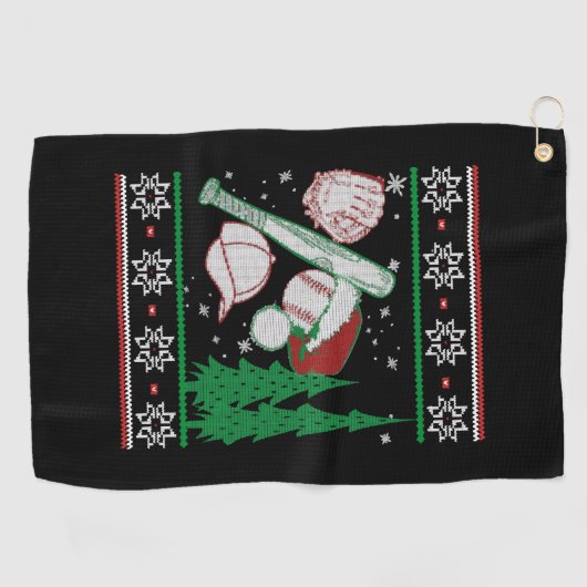 Serviette De Golf Noël de baseball (Horizontal)