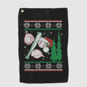 Serviette De Golf Noël de baseball (Devant)
