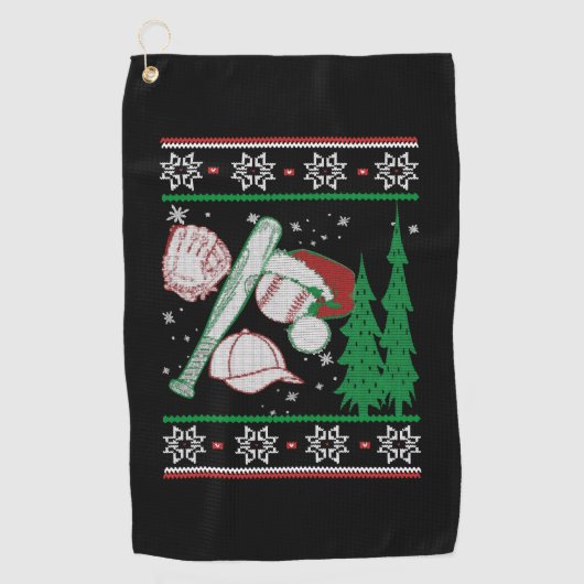 Serviette De Golf Noël de baseball (Devant)