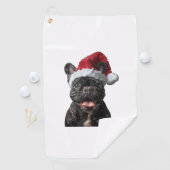 Serviette De Golf Noël des Bulldog français (En situation)