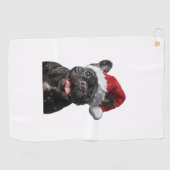 Serviette De Golf Noël des Bulldog français (Horizontal)