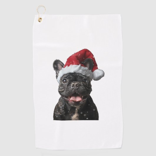 Serviette De Golf Noël des Bulldog français (Devant)