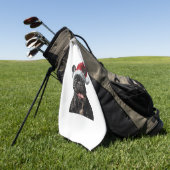 Serviette De Golf Noël des Bulldog français (Vert)