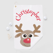 Serviette De Golf Noël Drôle Reindeer Cartoon Nouveauté Mignonne (En situation)