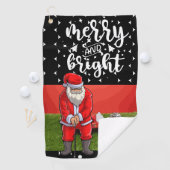 Serviette De Golf Noël du Père Noël Joyeux et lumineux (En situation)