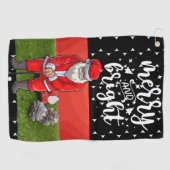 Serviette De Golf Noël du Père Noël Joyeux et lumineux (Horizontal)
