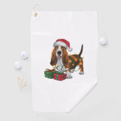 Serviette De Golf Noël Éclairage Santa Hat Basset Hound Chien Noël (En situation)