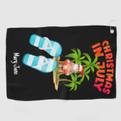 Serviette De Golf Noël en juillet avec le Père Noël (Horizontal)