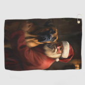 Serviette De Golf Noël festif Rhodesian Ridgeback Santa Claus (Horizontal)