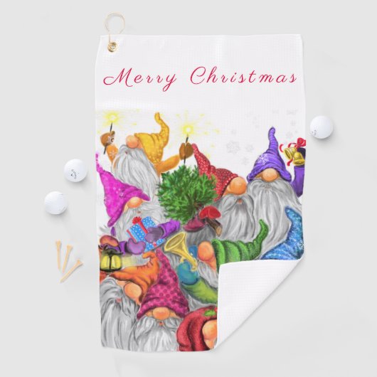Serviette de golf Noël Gnomes (En situation)