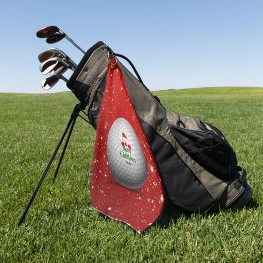 Serviette De Golf Noël Golf Père Noël Design (Vert)