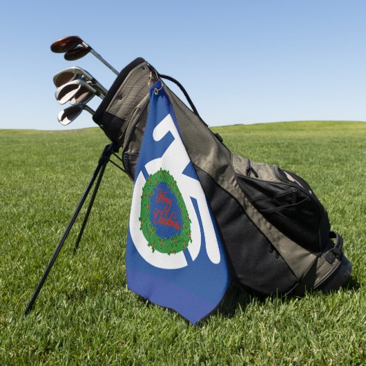 Serviette De Golf Noël Handicapé (Vert)