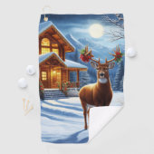 Serviette De Golf Noël/Hiver Deer Lodge (En situation)
