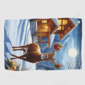 Serviette De Golf Noël/Hiver Deer Lodge (Horizontal)