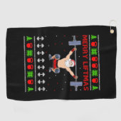 Serviette De Golf Noël laid Noël haltère (Horizontal)